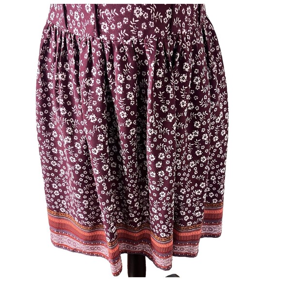 Womens Xhilaration Babydoll Crochet Back Dress Size M Floral Hippie Festival Y2K - Picture 4 of 7